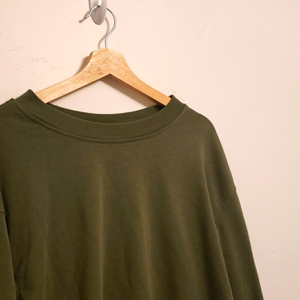 Open-Back Olive Sweatshirt